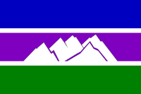 A New Hampshire flag proposal by Chip. The blue represents the lakes, rivers and ocean. The green represents the lush landscapes seen in the spring and summer seasons, and a strong economy. The purple represents the beauty of the fall foliage and the state bird & state flower. The white represents the winter season and four of the largest NH ancestry groups (English, French, Irish, Italian). The mountains represent the White Mountains (and other mountains) in NH. The horizontal stripe layout represents the fifth-largest NH ancestry group (Germany).