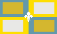 Flag of San Luis Potosí 2 Gold Squares and 2 Gray Squares French Symbol, February 2020