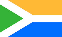 MI Flag Proposal "Laqueesha". Author's note: "The overall design is derived from elements found on the Michigan state coat of arms. Green represents a peninsula, orange represents the sunset (or dawn), blue represents the Great Lakes. The white represents snow, since it snows a lot in Michigan. The two bars meeting in the middle and continuing on represents the two peninsulas coming together to form one state."