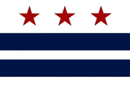 District of Columbia flag proposed by Ken Morton. A somewhat obvious change to the district's current flag, but still, I think, an improvement.
