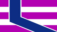 The 3 purple stripes represent the 3 grape vines on the original flag. The blue bent stripe represents the flow of the Connecticut River