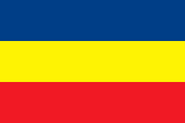 Tricolor used by the Syriac Union Party and Syriac Military Council claims for itself representing Assyrian-Syriac people in SDF-controlled Northern Syria.