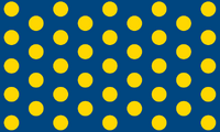 41 gold circles represent the admission order number of Montana. Blue field for Big Sky.