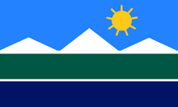 A sun with 9 rays represents NH's status as the 9th US State. Its position is a nod to NH's geographical setting in the northeastern United States. Three triangles represent the White Mountains, Mt. Washington at the center. The green and blue stripes stand for NH's forest and water resources, respectively.