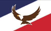 Proposed Iowa Flag - referring to the past, I kept the variant on the French flag (referencing the LA Purchase) but put them askew to show upward movement (toward the future). The eagle has been up updated and simplified and given more of a soaring appearance rather than a head down sulking and holding the banner. The motto remains, but is added as an embellished or decorative boarder on both the blue and red fields. Thanks, Marc