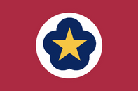 Combination of various proposals. Colors of Alabama colonial history include red, white, and gold of Spain; blue and gold of France; and red, white, and blue of the United Kingdom. Blue with gold star are from Alabama secessionist flag of 1861. White and red are from Alabama flag adopted in 1895. The blue icon in the center of the flag resembles a cotton boll, representing Alabama’s history in cotton agriculture. Posted by Preston Knapp