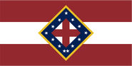Georgia State Flag Proposal by NATHANIEL TANG on 12 JUNE 2015 at 20:40 UTC . The fesses of the first Confederate Flag, defaced with the cross of St. George with a gold and bordered lozange with the 13 stars