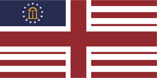 Georgia State Flag Proposal by NATHANIEL TANG on 11 JUNE 2015 at 01:00 UTC . Cross of St. George, with the 13 stripes of the United States and a simplified state emblem in the canton.