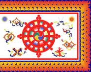 Reconstruction of the Sikkimese flag from 1914 to 1962.
