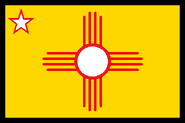 Old New Mexico. Before the design was nailed down it had a black border and white middle. Thus 4 colours also to stand for the four aspects of life. The emblem was taken from a rock drawing and if you study it the proportions of the fingers were longer and thiner. Design By Rotten Ali