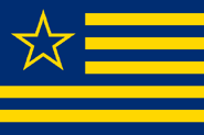 "Official Blue and Gold Colors" New York City is orange but the state is gold on blue - no fuss - related much more to the Stars and Stripes with 11 for the order of admission. Design by Rotten Ali.