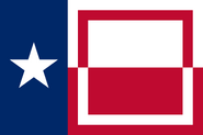 Proposal for a flag for Texas. Although the current flag has certain undeniable beauty in its simplicity, it is easily confused with the flag of North Dakota. This design seeks to make the flag more easily distinguishable. It's easy to remember which of the two states has this design: Texas has a border.