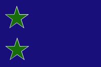 Alternate proposal for Michigan State Flag. The two stars represent the Upper and Lower Peninsulas.