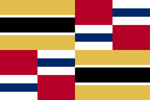 Taking inspiration from the crest of the Cadillac Motor Car Division and the flag of Maryland (which is based on the family arms of Cecil Calvert, 2nd Baron Baltimore), I designed this flag since Detroit is the car capital of the world. An interesting thing you should know is that the Cadillac logo comes from the coat of arms of Antoine de la Mothe Cadillac, who is best known as the founder of Detroit in 1701. Not to mention, the Cadillac company is named after him, and it's believed that co-founder Henry Leland is the descendant of La Mothe. I feel that this flag would best represent the city's history and automobile industry.