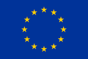 The European flag is users by the  (since 1955) and the  (since 1986). A circle of 12 upward-oriented 5-pointed golden stars centred on a blue field: represents the continent beyond the organisations as the flag of Europe.