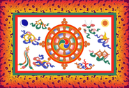 Reconstruction of the Sikkimese royal flag from 1877 to 1975.