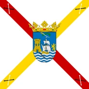 Flag of the Cantabrian Division used under the Spanish Crown until 1809,​ with the Cantabrian labarum in its corners.