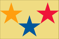 NJ was the third state of the Union thus has three stars on carry over buff. Blue star for the shield, orange and red for Liberty and Ceres. Design by Rotten Ali.