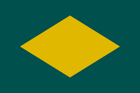 Proposal for a flag for Delaware. The design of this flag is identical to my other "less is more" design, but instead of using the pastel colors from the current flag it uses their "hard" color equivalents. By Qaz Dec 2019 (details)