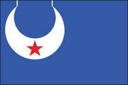 South Carolina State Flag Simplistic Proposal. The military blue and the crescent-shaped chest plate (called a gorget) are from the Revolutionary War uniforms and were used on the Liberty Flag, one of the oldest flags in the United States, which is from South Carolina. By Ed Mitchell. 2013.