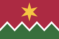 My version of design by "Usacelt" modified by Ben Karnell. The overall concept of the flag is to depict Idaho's nickname as the “Gem of the Mountains.” The colors of the flag are the state’s official colors. The star and red sky above the the snow-capped mountains represent the garnet, the state's gem. Posted by Preston Knapp [1]