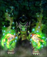 Jinx concept art, showing his gauntlets' powers.