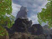 An early version of Summit of the Sages. Note the Landspire directly behind the heads.