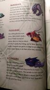 Three beta enemies in the official game guide for Vexx.