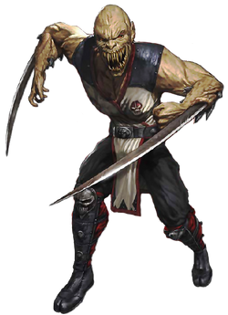 nathanprice: Baraka the Mortal Kombat character, in the style of