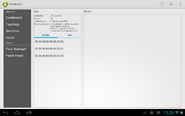 Dashboard on the tablet