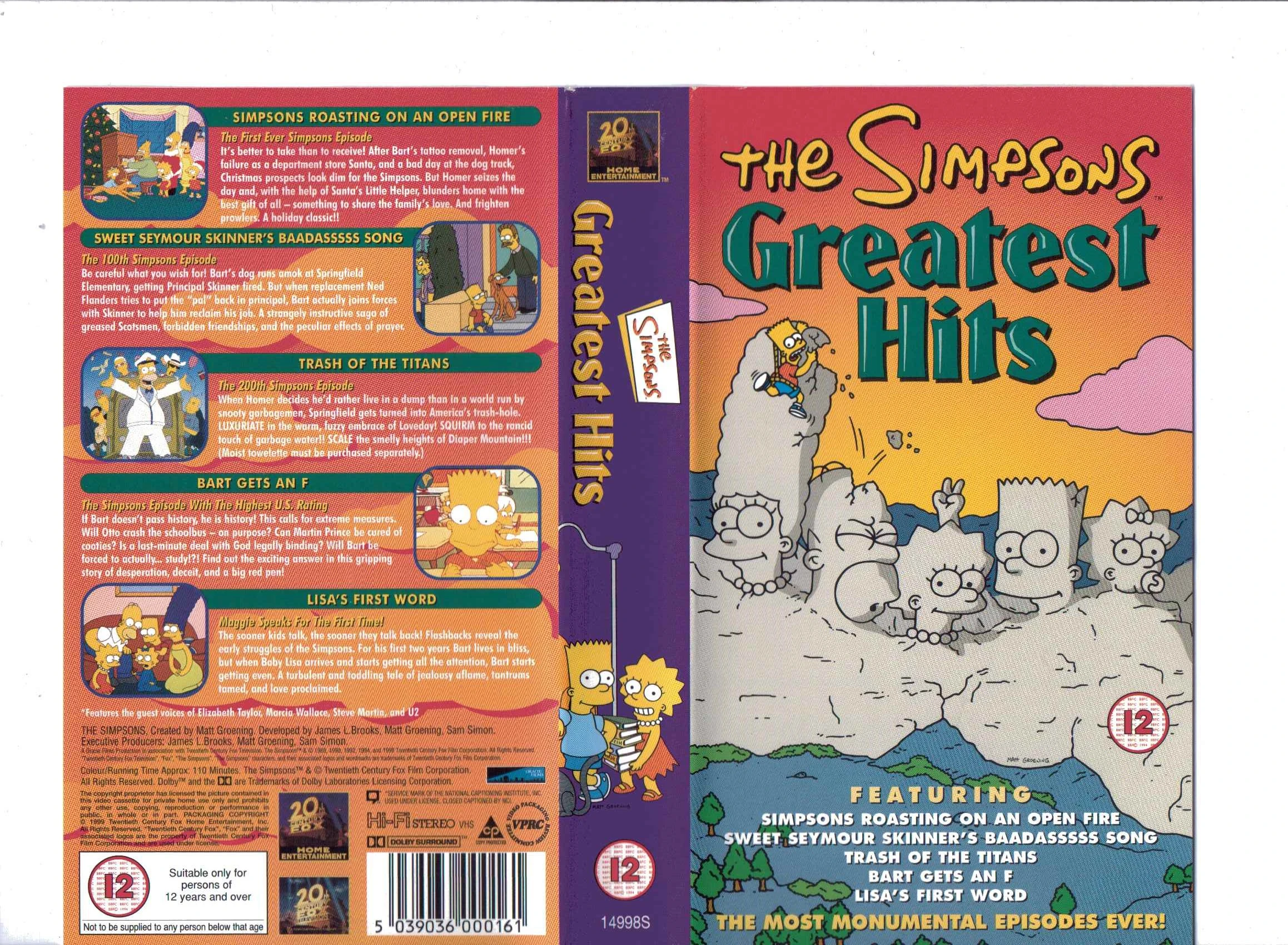 The Simpsons: Greatest Hits (1999, UK Retail Tape) | VHS and DVD
