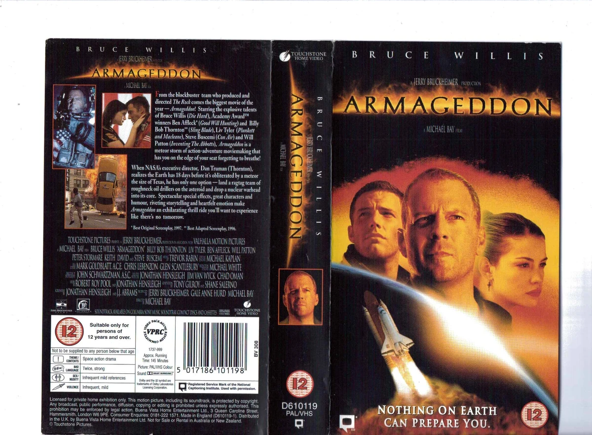 Armageddon (1998, UK Retail VHS) VHS and DVD Covers Wikia Fandom