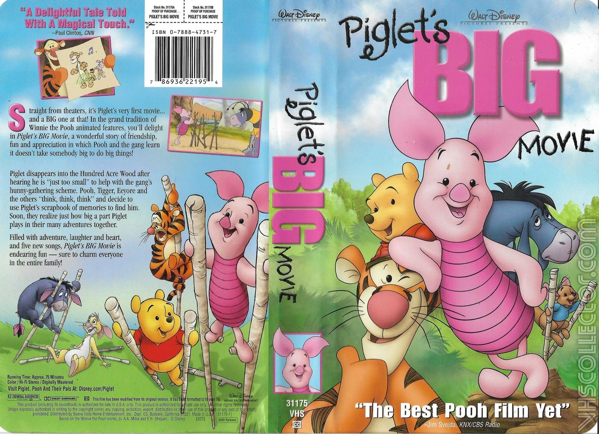 Piglet's Big Movie VHS 2003 Vhs and DVD Credits Wiki Fandom