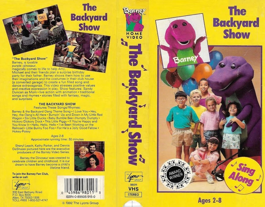 Barney: The Backyard Show VHS 1992.