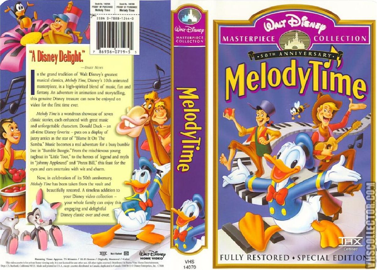 Melody Time VHS 1998 Vhs and DVD Credits Wiki Fandom