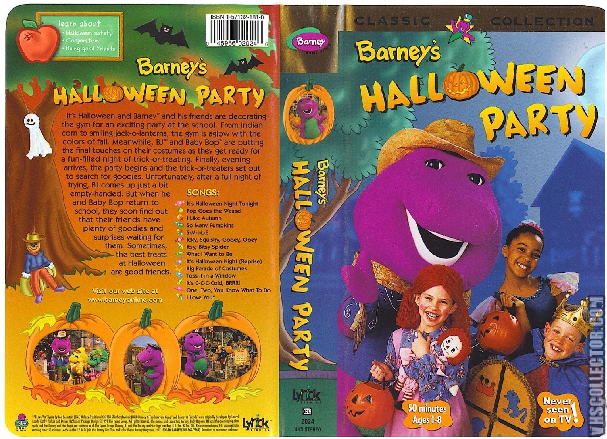 Barney's Halloween Party VHS 1998.