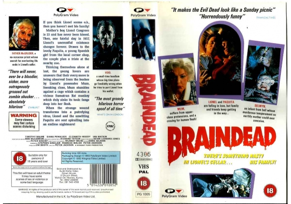 Opening to Braindead (1992) 1993 VHS (UK) (rental) | VHS Openings