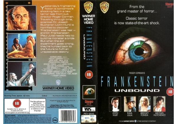 Opening & Closing to Frankenstein Unbound (1990) 1991 VHS (UK