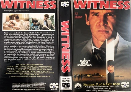 Opening and Closing to Witness (1985) 1986 VHS (Australia) | VHS ...