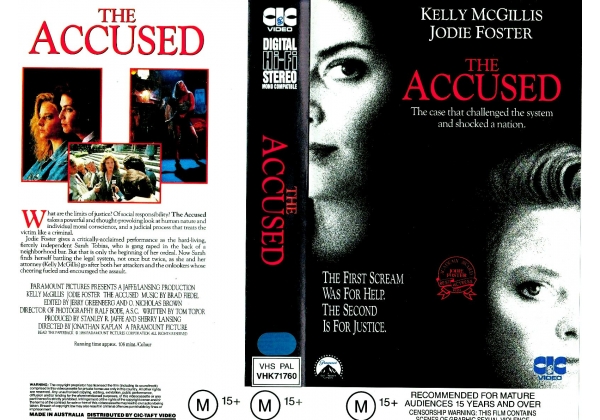 Opening and Closing to The Accused (1988) 1989 VHS