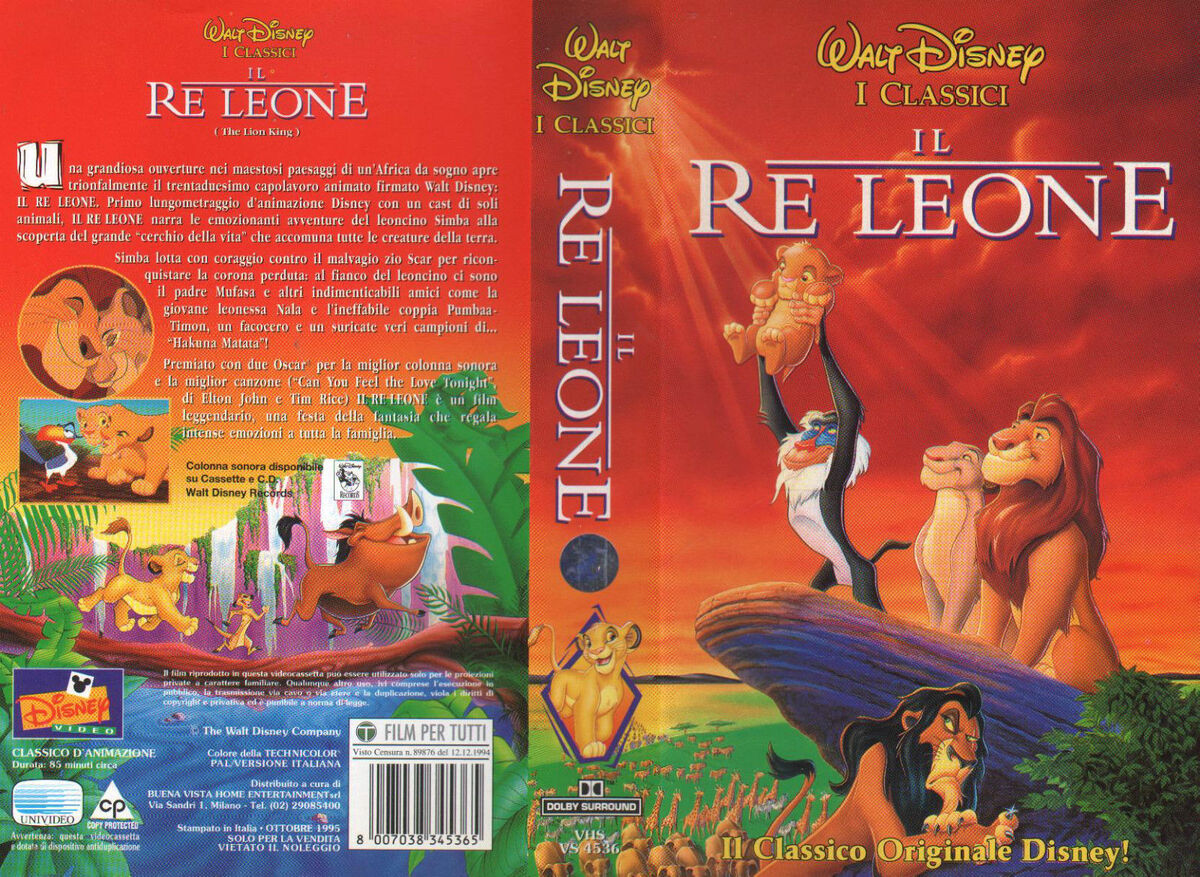 Opening & Closing to The Lion King (1994) 1995 VHS (Italy) | VHS ...