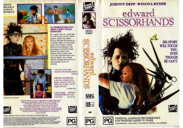Opening and Closing to Edward Scissorhands (1990) 1991 VHS
