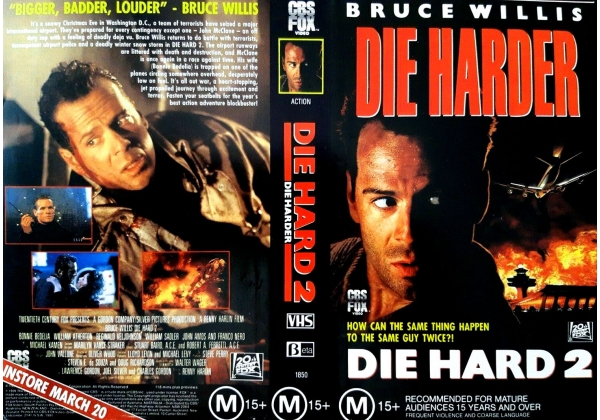 Opening and Closing to Die Hard 2 (1990) 1991 VHS (Australia