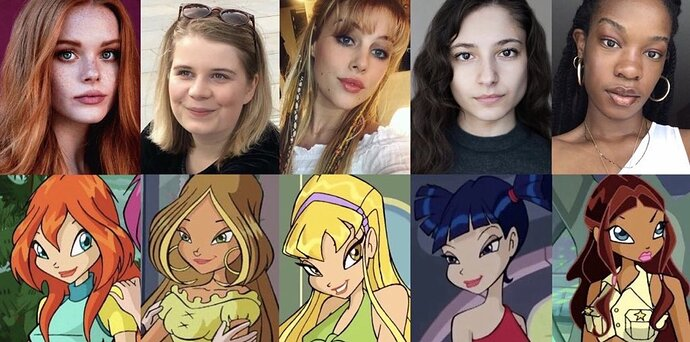 Fate: The Winx Saga Cast Next To The Winx Cartoons