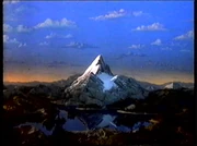 The opening shot of the scope variant of 1999-2002 enhanced variant of the Paramount Pictures CGI Mountain logo by Pittard Sullivan. Actually in 4:3 for home video releases.