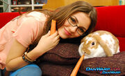 Tori and a rabbit in .