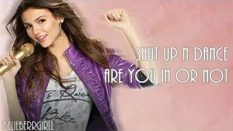 Shut Up N Dance Victorious Wiki Fandom If you know what i mean shut up n dance show me what you got shut up n dance are you in or not your moving your mouth baby don't speak well shut up n dance if your into me cuz i can't wait no more get off the floor don't stop now it's our chance. shut up n dance victorious wiki fandom
