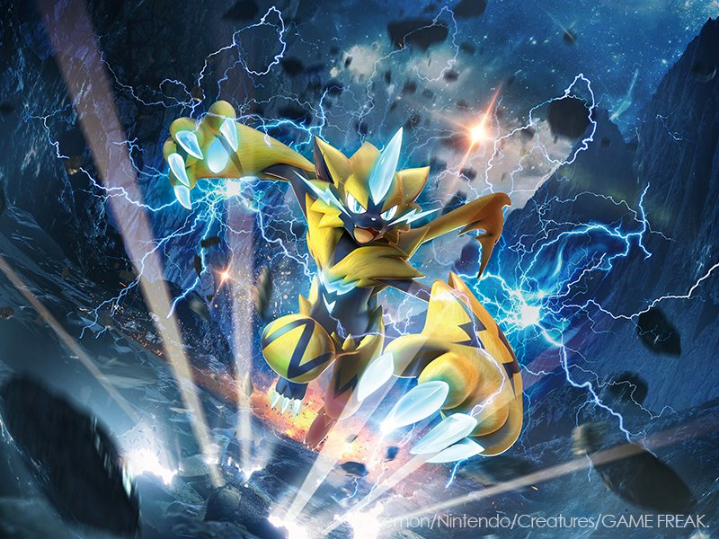 Pokemons eletricos Pikachu e Zeraora