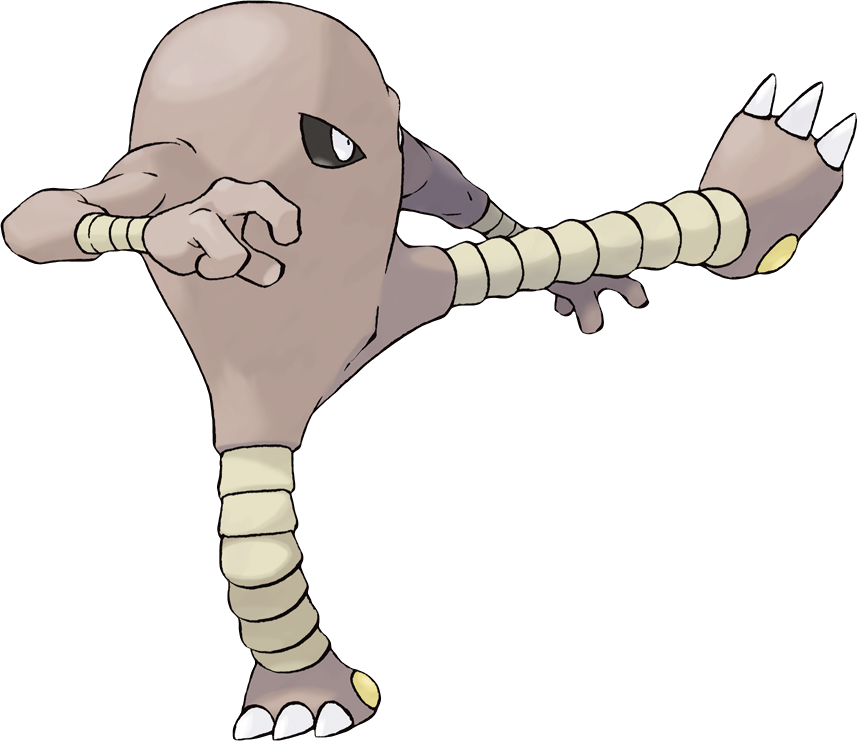 Pokémon Photos & Images - #106 - Hitmonlee ♢ Altura: 1.5 m ♢ Peso: 49.8 kg  ♢ Sexo: 100% Masculino / 0% Feminino ♢ Tipo: Lutador ♢ Classificação:  Chutador ♢ Linha evolutiva