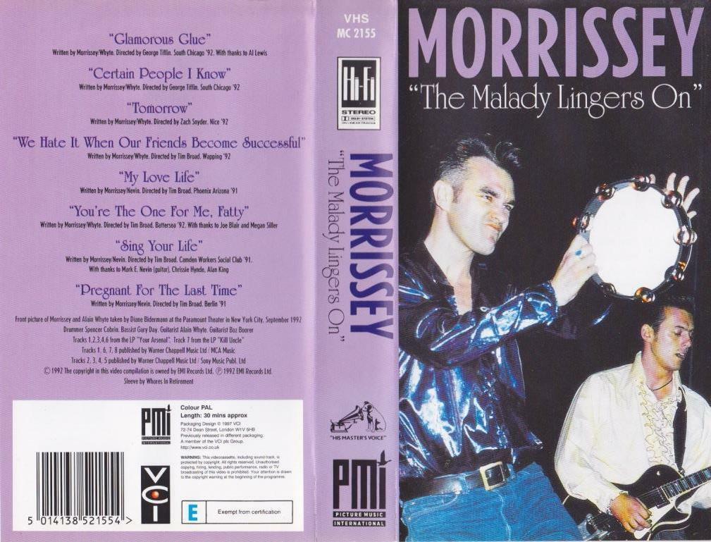 Morrissey – The Malady Lingers On – VHS (Compilation, PAL